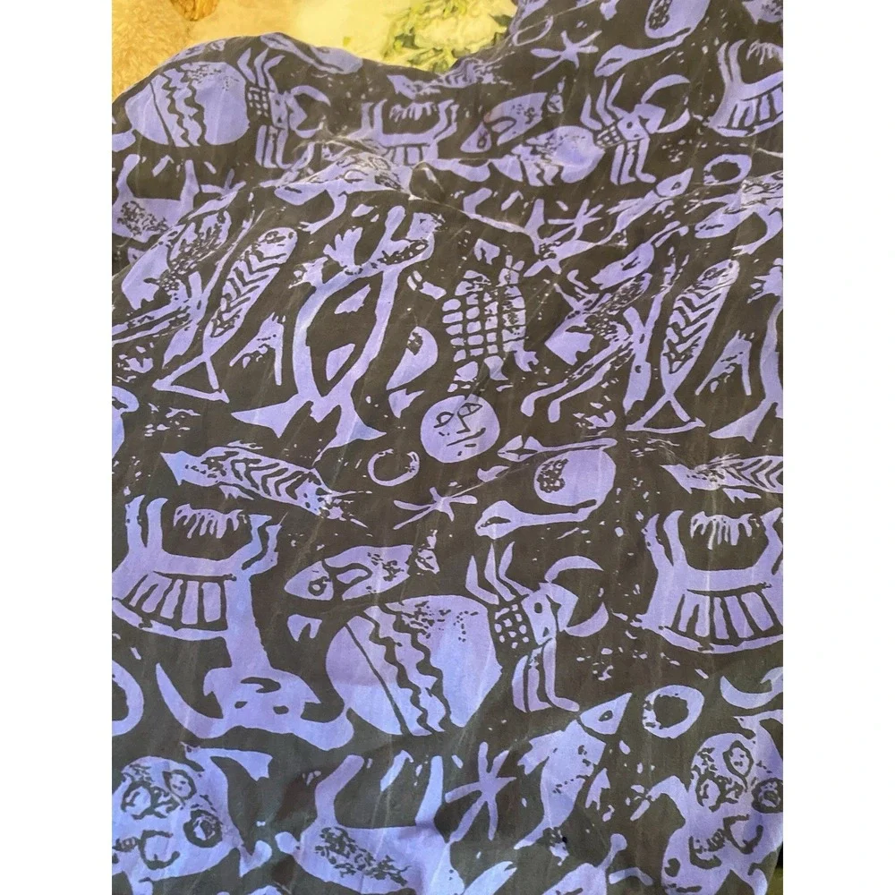 Kiko Graphics‎ All Over Logo Womens Scarves In Black Blue 77x 13